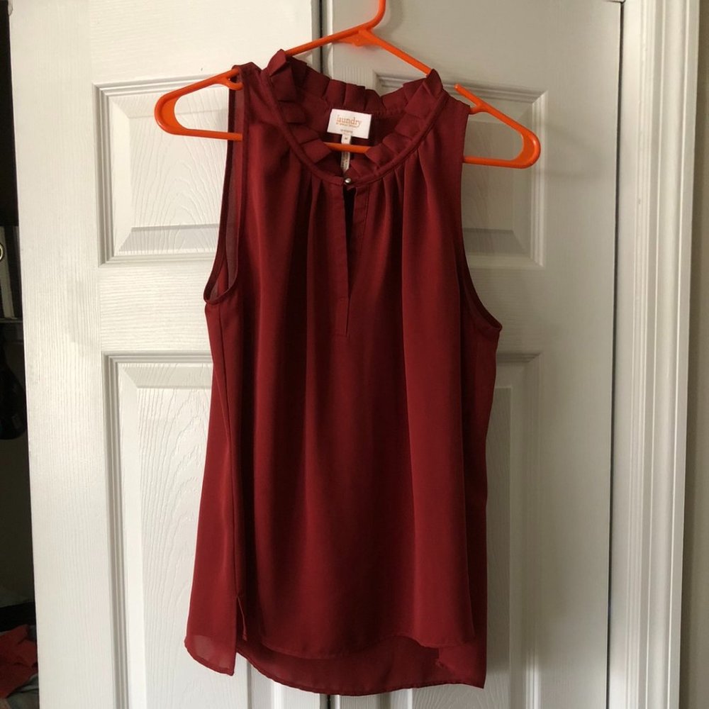 Red Blouse with Buttons